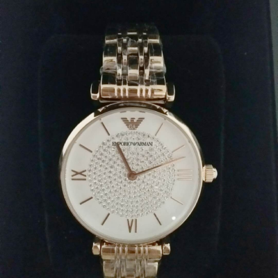 阿玛尼(emporioarmani)满天星手表钢带石英表女张钧甯同款 ar1926