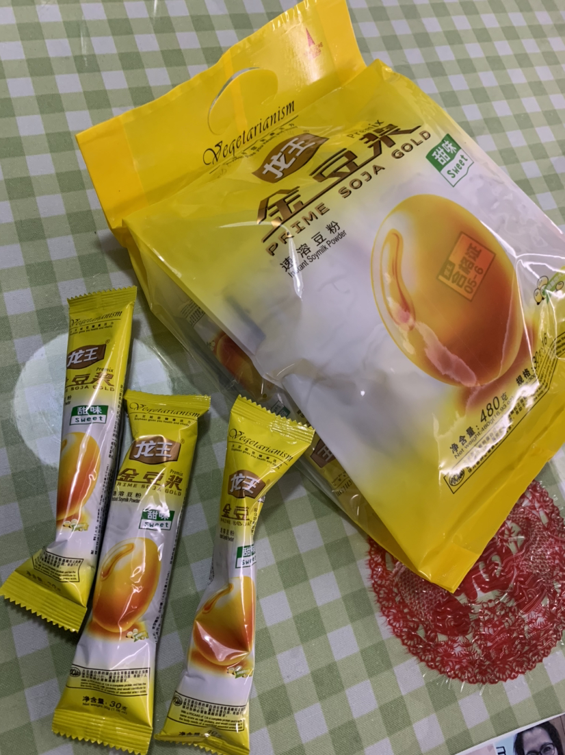 龙王豆浆粉 金豆浆原味480g非转基因大豆 豆浆粉 早餐豆浆 冲饮便携小