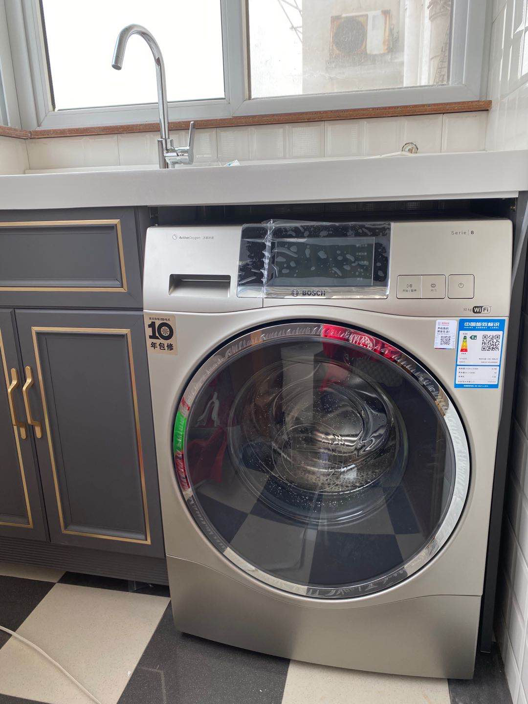 博世(bosch) 10公斤大容量变频滚筒洗衣机 活氧除菌 15分钟快洗 智能