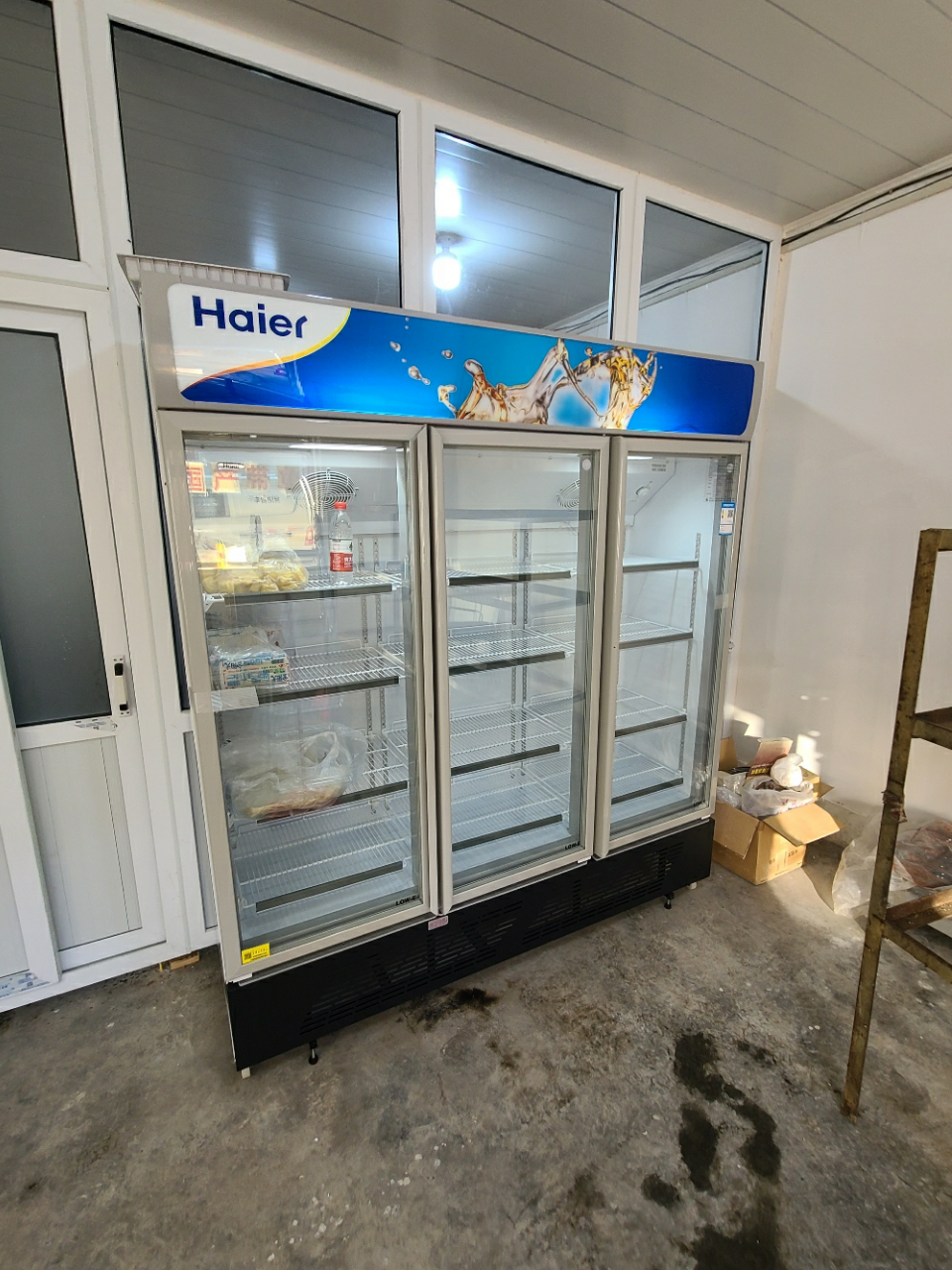 海尔(haier)冷柜sc-1050hl三门冰柜 单温冷藏保鲜柜 饮料啤酒柜 立式