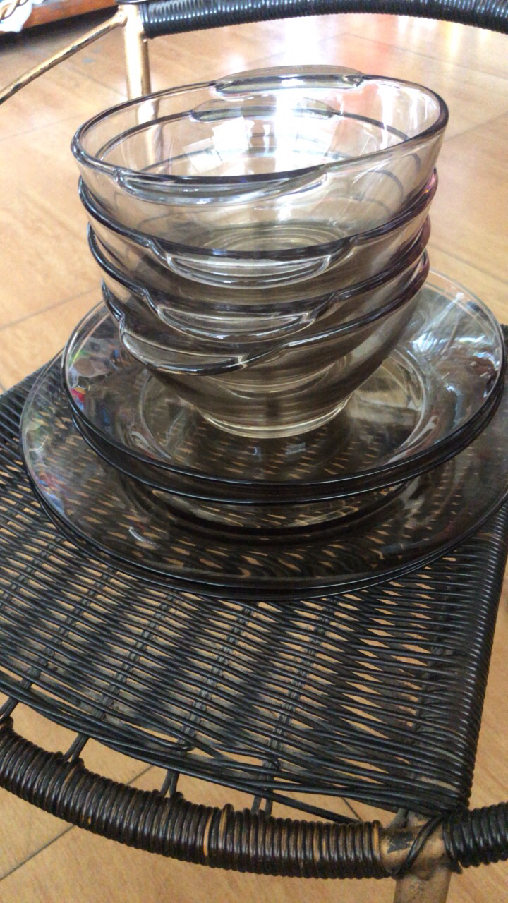 康宁餐具家用透明耐热玻璃碗碟深浅盘现代简约8件组套装康宁正品晒单