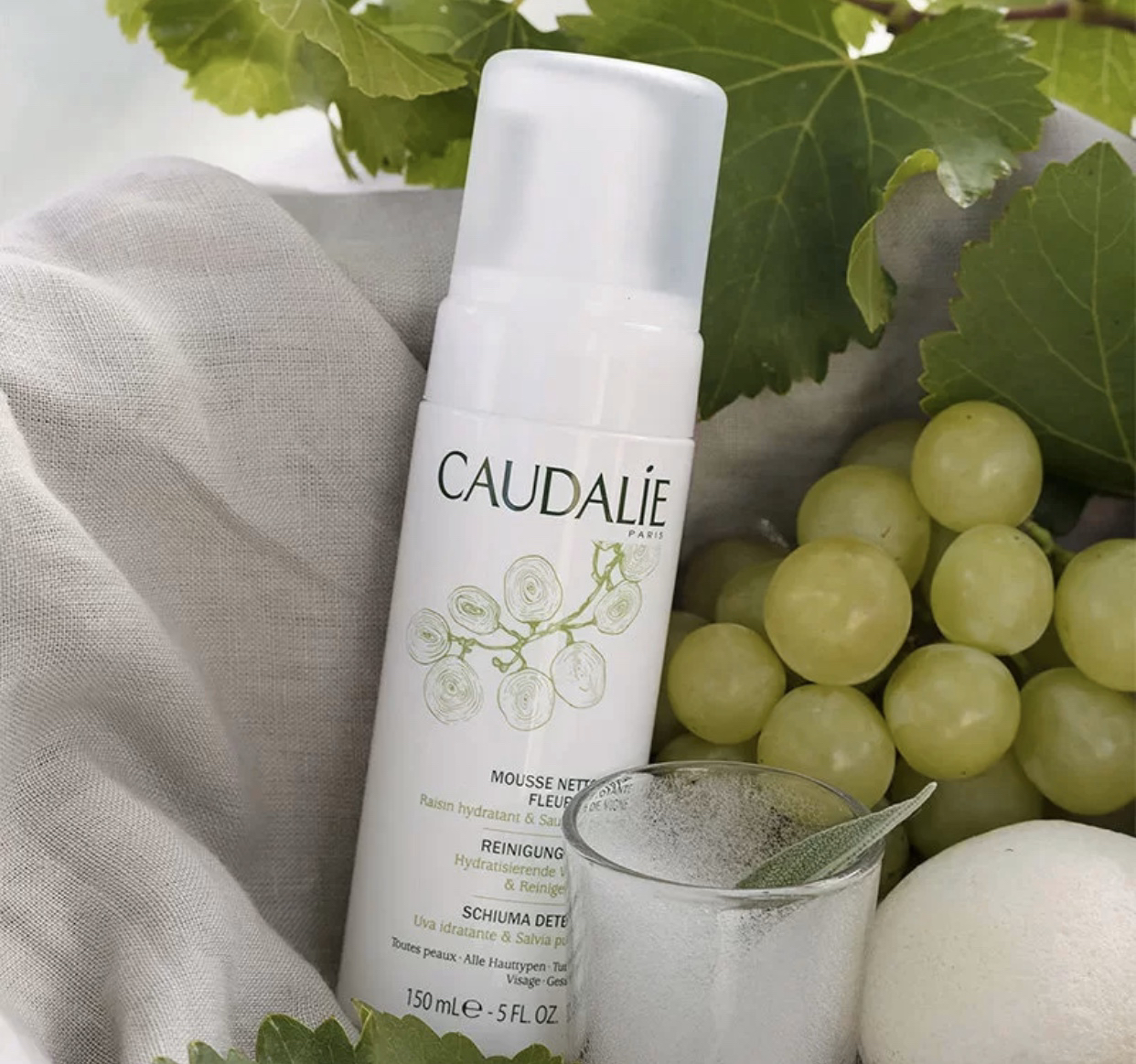 【法国原装进口】caudalie 欧缇丽 有机葡萄籽洁面摩丝 大葡萄洁面