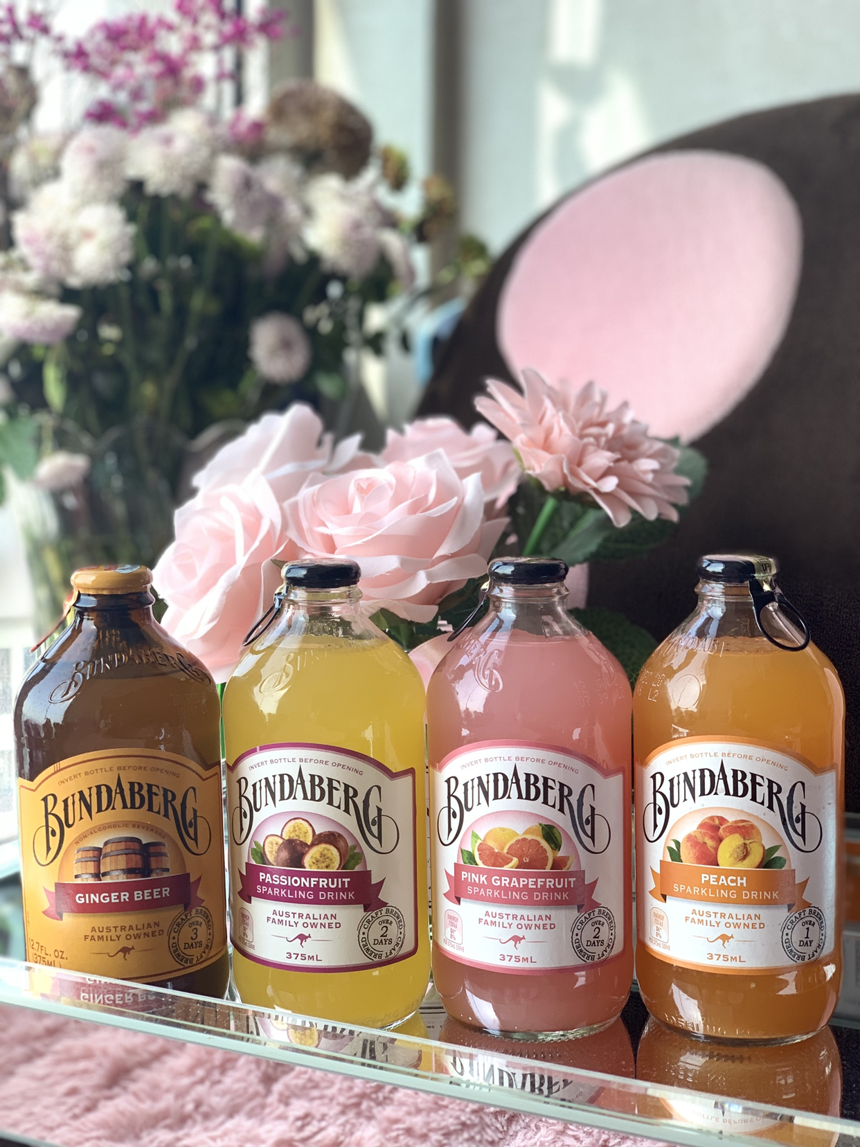 澳洲进口bundaberg宾得宝含气百香果果汁饮料375ml*3瓶果味汽水饮品