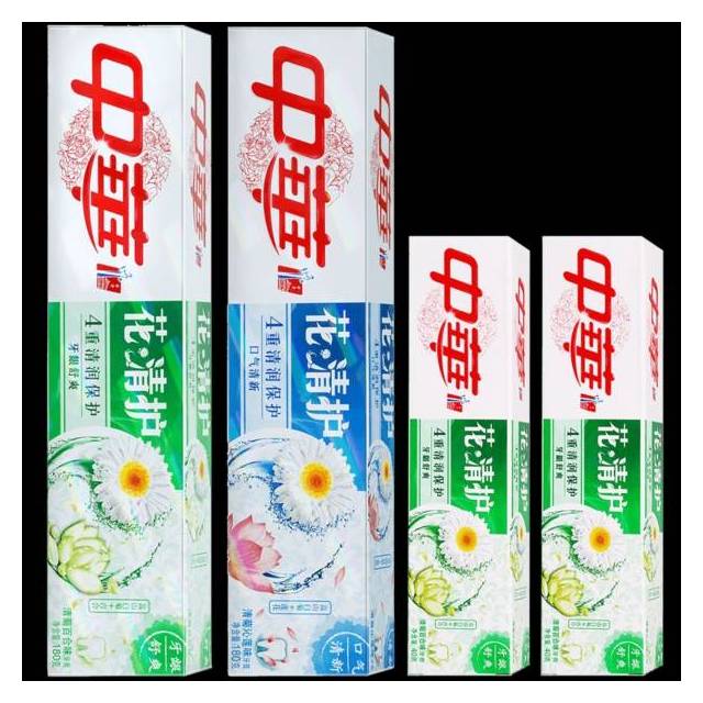 中华zhonghua花清护牙膏清菊百合味180g联合利华