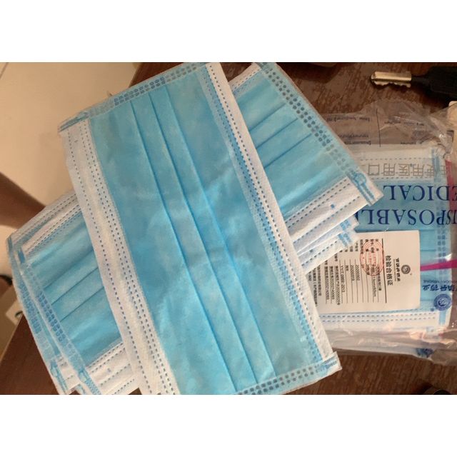 医用口罩40只百消丹医用口罩一次性使用医用口罩蓝色三层熔喷布防水防