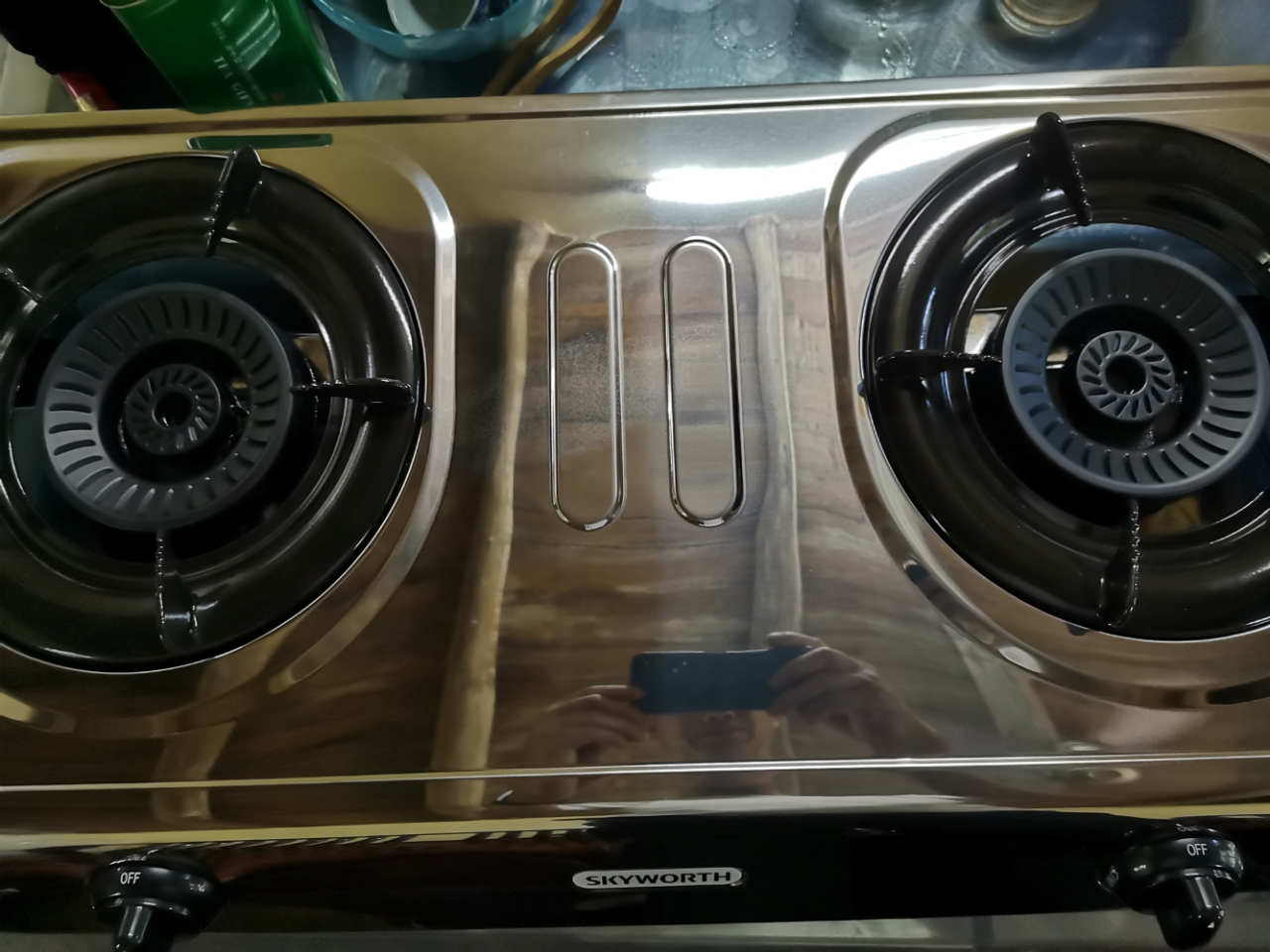 创维(skyworth)燃气灶双灶煤气灶台式液化气灶具加厚不锈钢双眼灶具大