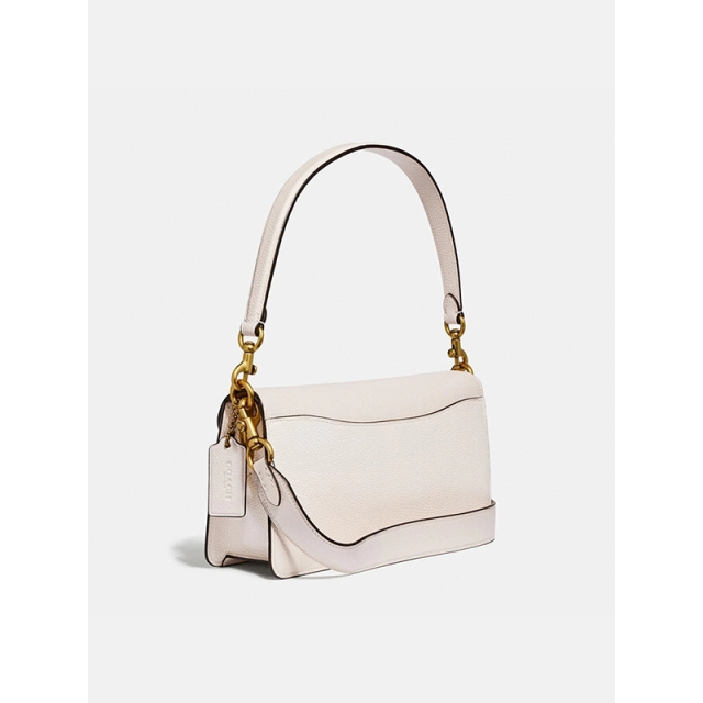 > 蔻驰(coach)tabby 26号抛光鹅卵石纹单肩斜挎女包 白色73995 色号
