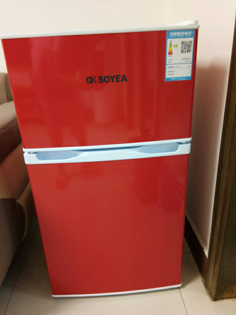 soyea/索伊 bcd-102cl3亮红色家用小冰箱双门冷藏冷冻冰箱宿舍小型