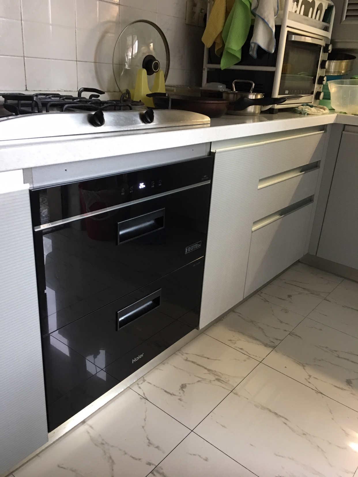 海尔(haier)嵌入式消毒柜100l双层大容量e60s6光波巴氏物理消毒碗柜