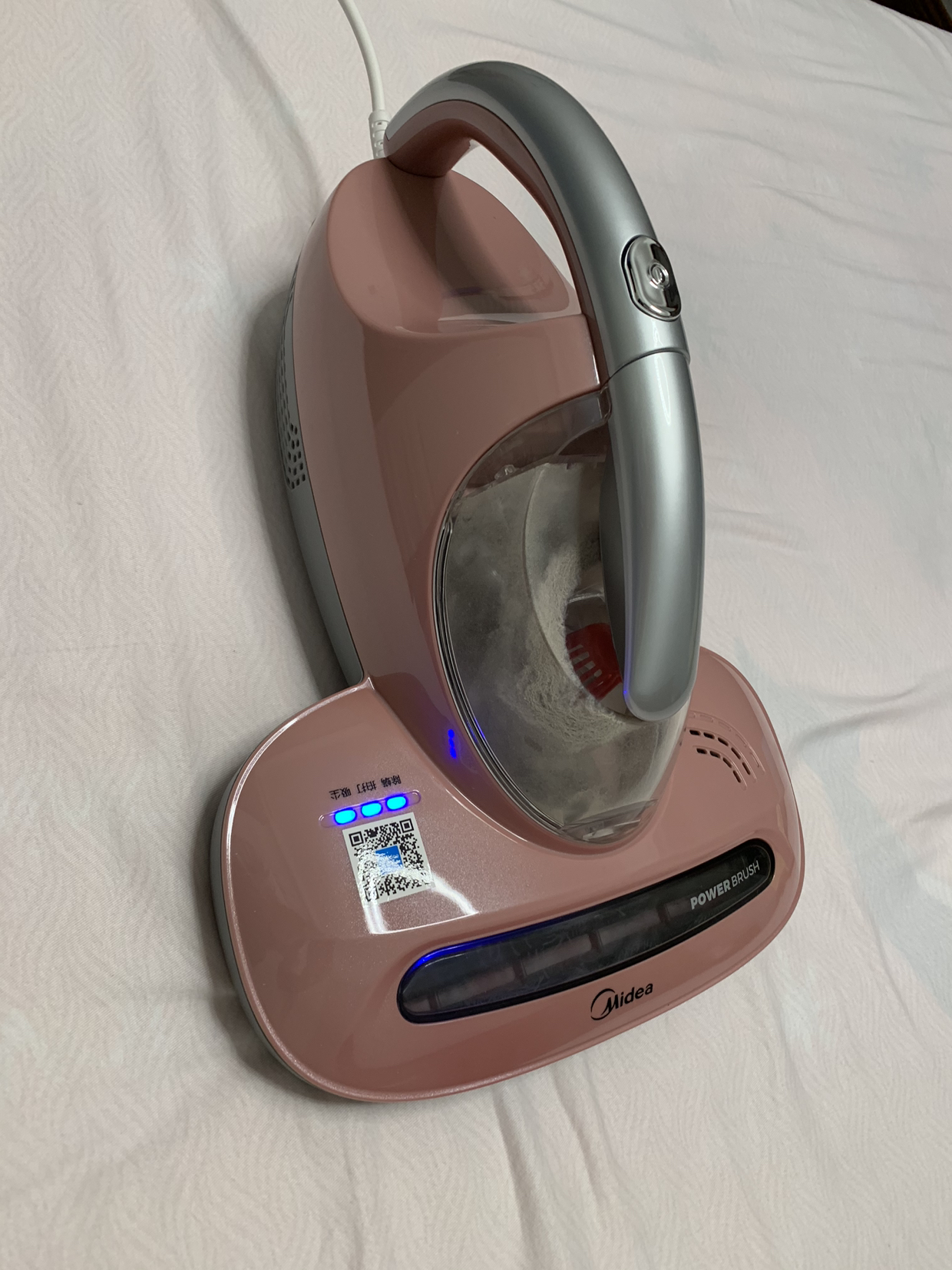 美的(midea)除螨仪 紫外线手持床上除螨机 宽吸口高频拍打 吸螨器除