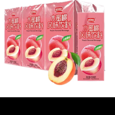 盼盼食品清凉夏季下午茶饮品250ml*6瓶水蜜桃果味纸盒装装饮料