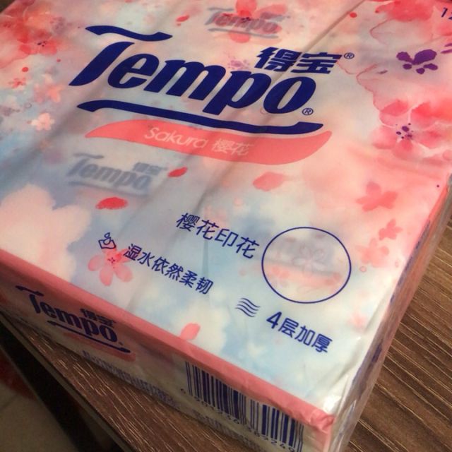 得宝(tempo) 手帕纸 迷你4层*36包(樱花印花特别版)面巾纸卫生纸餐巾