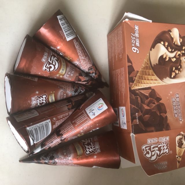 伊利巧乐兹香草巧克力口味脆皮甜筒冰淇淋73g6盒