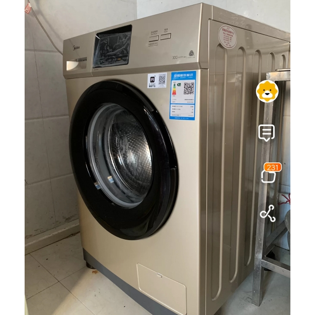 美的(midea)mg100v31dg5 10公斤新品全自动滚筒洗脱一体洗衣机 变频