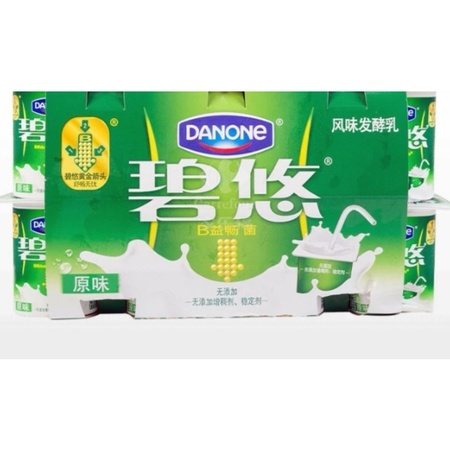 达能碧悠酸牛奶原味100克16连杯