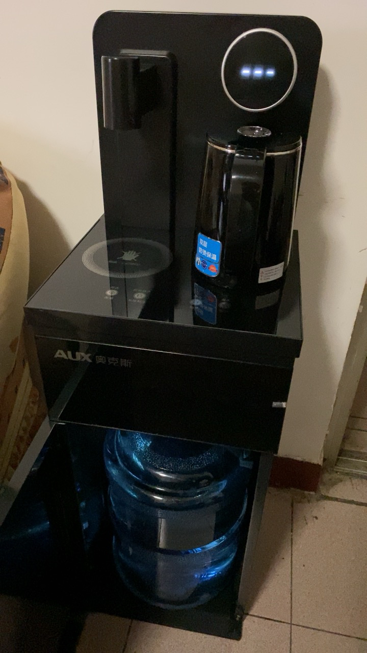 奥克斯/aux 自营茶吧机 黑色 遥控自动上水 冷热即饮水机 家用养生
