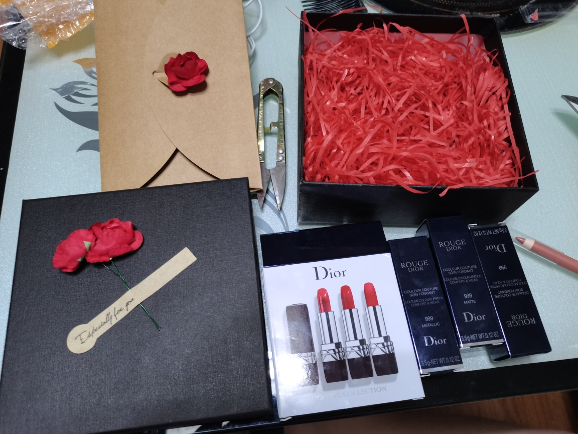 dior迪奥口红烈艳蓝金魅惑粉漾闪亮女士不掉色 口红三支装套盒999