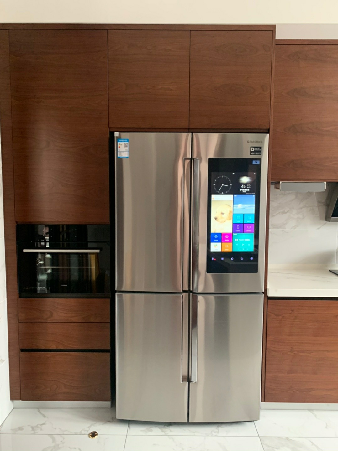 原装进口samsung/三星 rf60k9560sr/sc智能大显示屏变频四门风冷冰箱