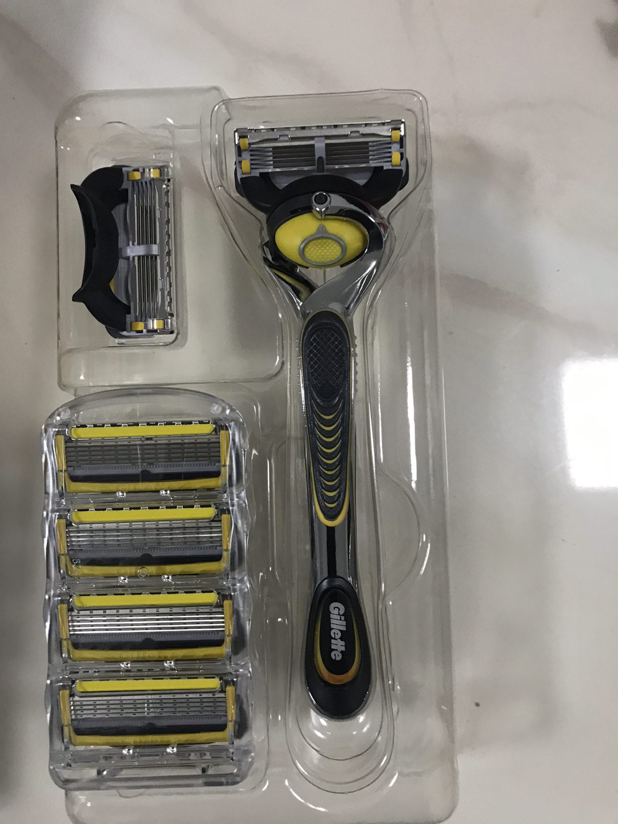 吉列(gillette) 鋒隱5致護 5 1層刀片 手動剃鬚刀刮鬍刀 1個刀架 6個