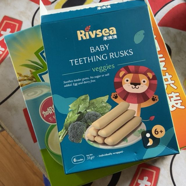 禾泱泱(rivsea)婴幼儿磨牙棒蔬菜味 33克 盒装 宝宝零食(6个月以上