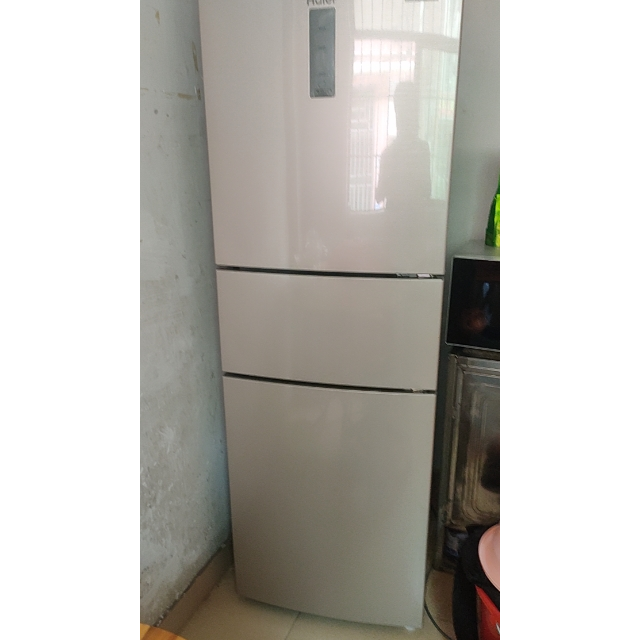 海尔haierbcd220wdvl220升三门无霜冰箱静谧金外观风冷无霜中门自由变