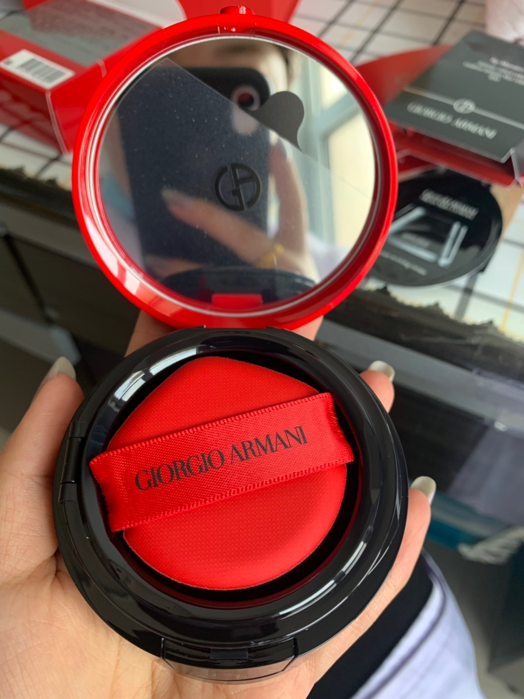 (armani)阿玛尼红气垫轻垫精华粉底液保湿持妆控油遮瑕防晒 红气垫bb