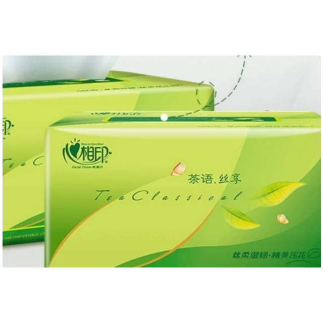 8包装心相印茶语丝享系列120抽三层压花塑装纸面巾