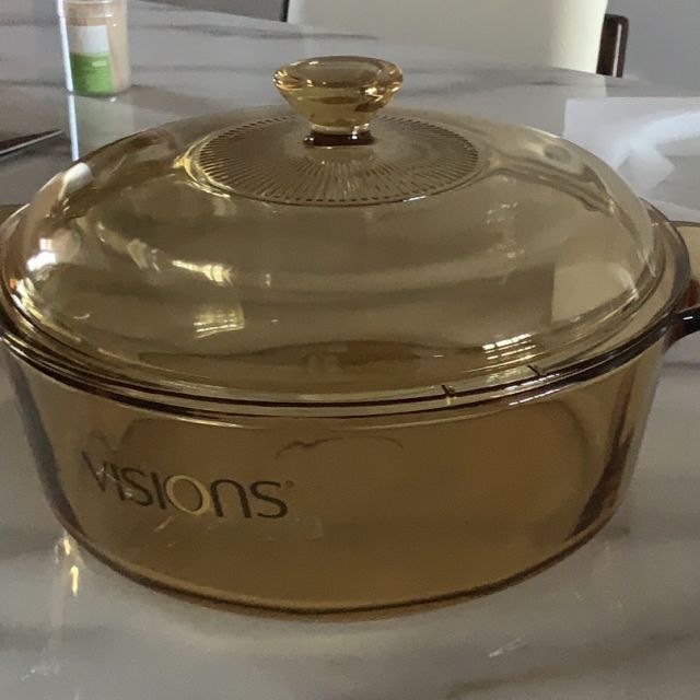 美国康宁visions家用晶彩透明汤锅325l炖锅汤锅煲汤明火直烧玻璃锅耐