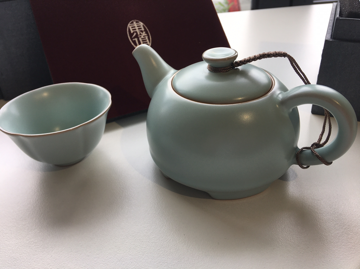 东道茶具 汝窑茶壶 圆融单壶 冰裂瓷陶瓷开片可养 冰裂釉 精美礼盒