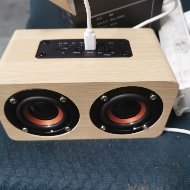 奥多金木质双喇叭蓝牙音箱低音炮无线便携迷你蓝牙音响适用于适用于