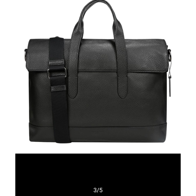 蔻驰coach男包男士单肩包软皮质公文包手提包f75757黑色77858黑色字母