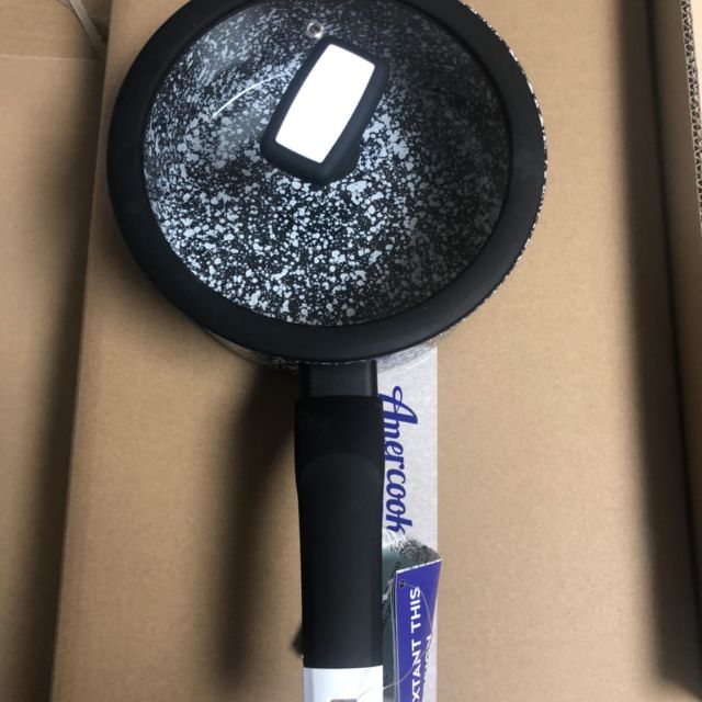 美国amercook麦饭石奶锅不粘锅宝宝辅食锅18cm 家用婴儿辅食平底锅铝