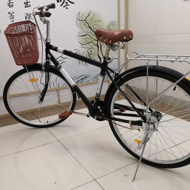永久福星 黑色-26寸通勤自行车外观材质:做工细致,-苏宁易购
