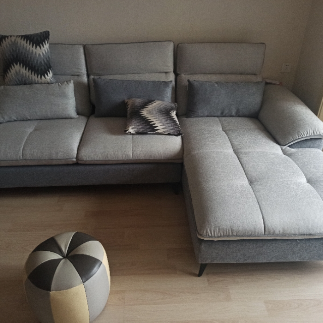 左右布艺沙发客厅现代简约贵妃布沙发l形大户型组合整装家具5039 转二