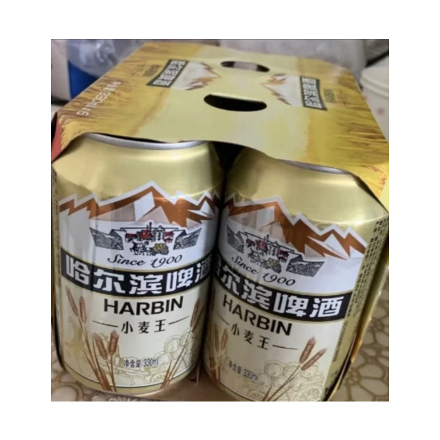 哈尔滨harbin啤酒小麦王330ml24听整箱装啤酒苏宁自营国产啤酒