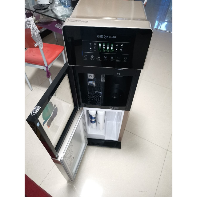 沁园qinyuan温热型饮水机jl8585xz柜式外置壶加热双门沸腾胆金色净饮