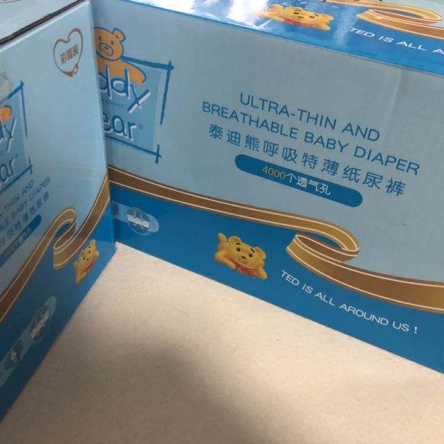 泰迪熊呼吸特薄纸尿裤婴儿尿不湿xl96片1217kg
