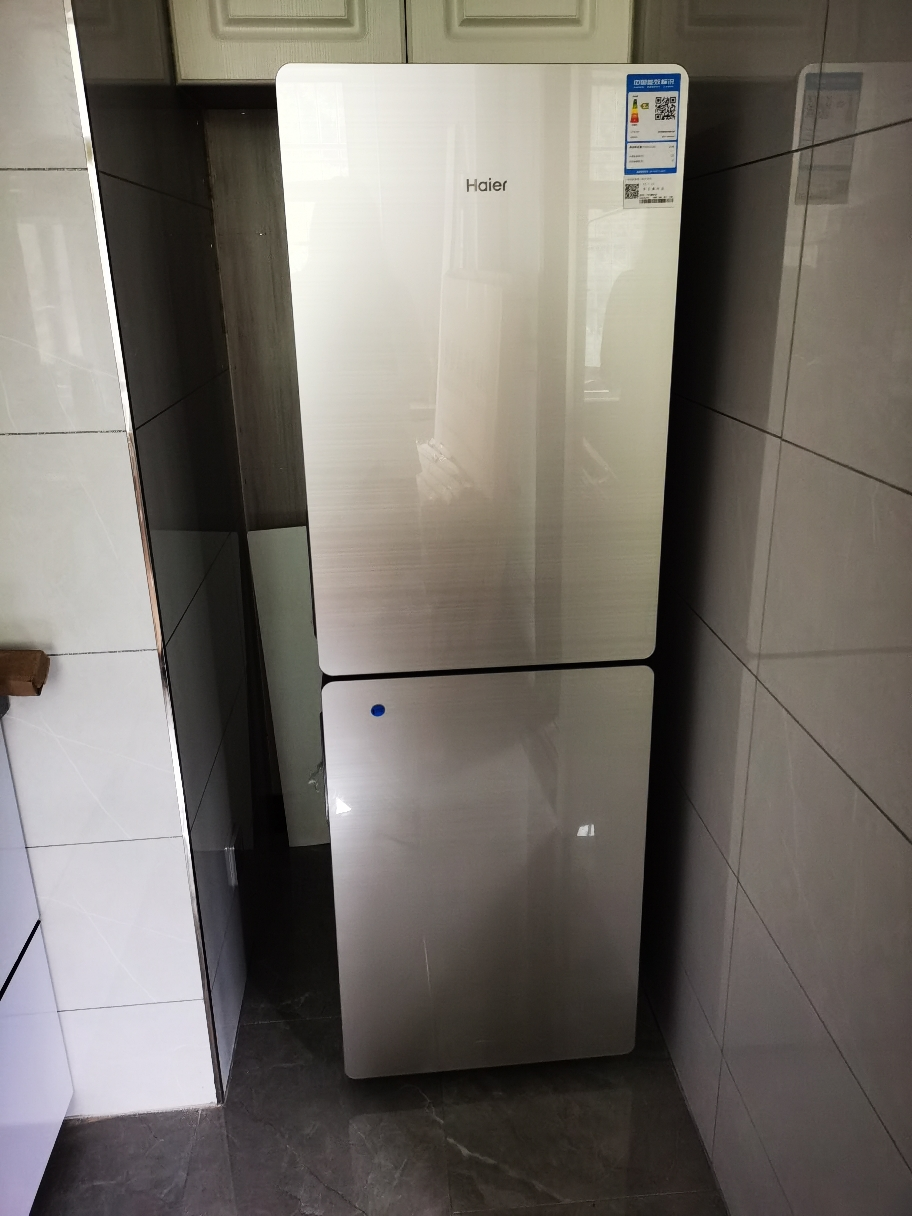 海尔(haier)190升l双门彩晶玻璃冰箱 风冷无霜 家用节能 两门电冰箱