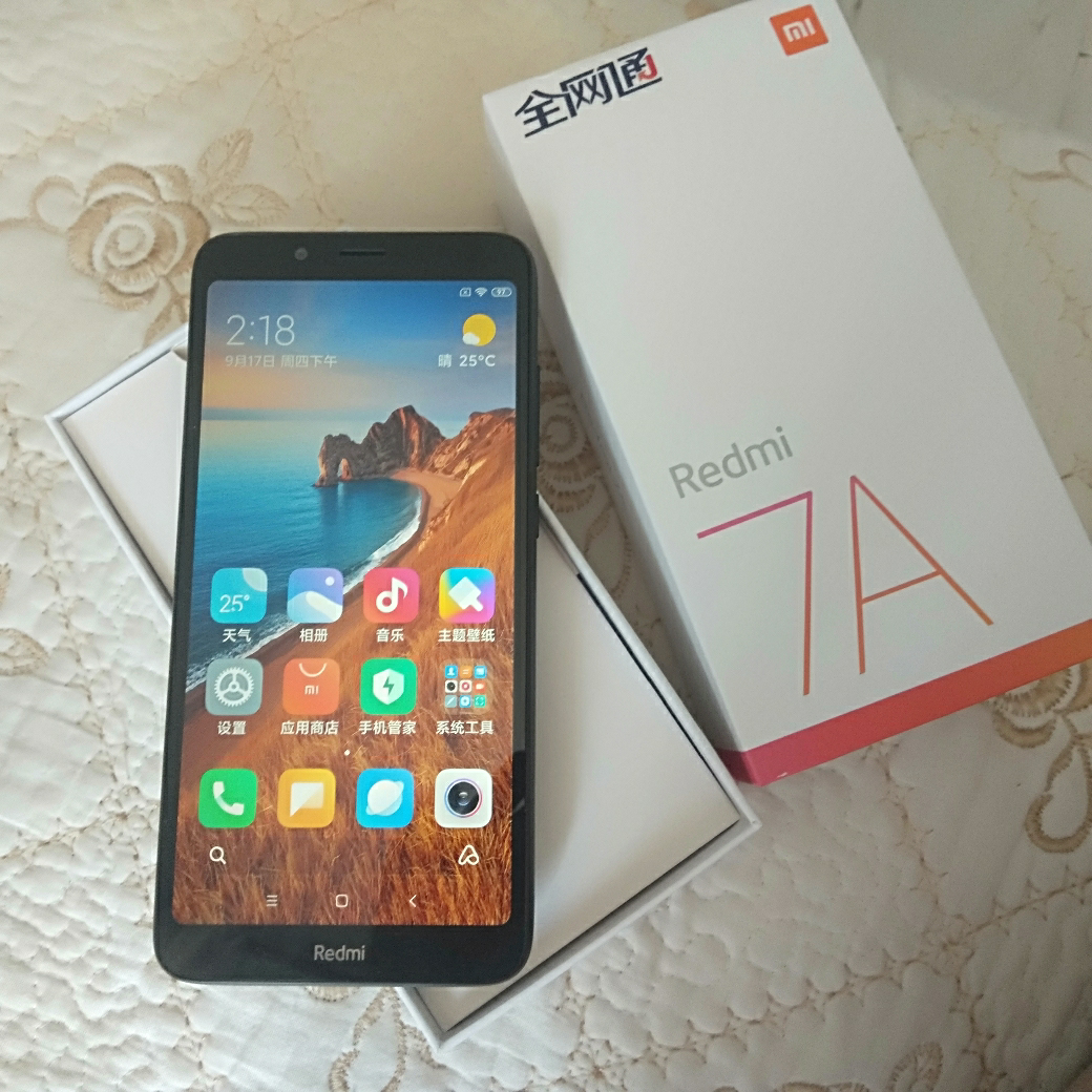 米(mi) redmi 红米7a 全网通 3gb 32gb 磨砂黑 移动联通电信4g手机 大