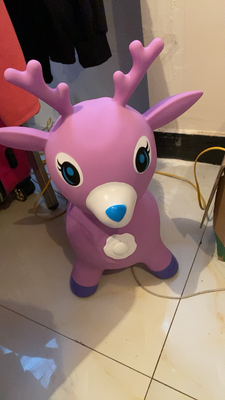 伊诺特 儿童充气玩具跳跳鹿宝宝坐骑跳跳动物无毒加厚[紫色]晒单图