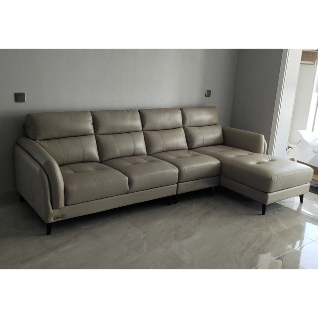 芝华仕都市真皮组合沙发北欧现代客厅小户型组合沙发3005 奶杏色4人位