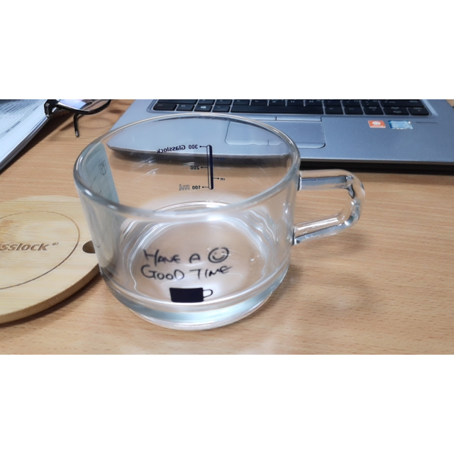 glasslock韩国进口钢化玻璃早餐杯耐热耐摔牛奶水杯带把手带盖450ml