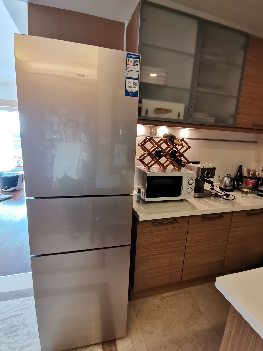 冰箱 节能静音 干湿分储 净味海尔多门冰箱宿舍 bcd-218wdgs晒单图