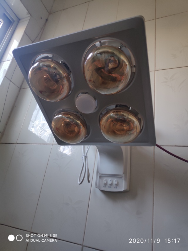 欧普照明浴霸灯暖壁挂式多功能三合一取暖家用卫生间浴室挂墙晒单图
