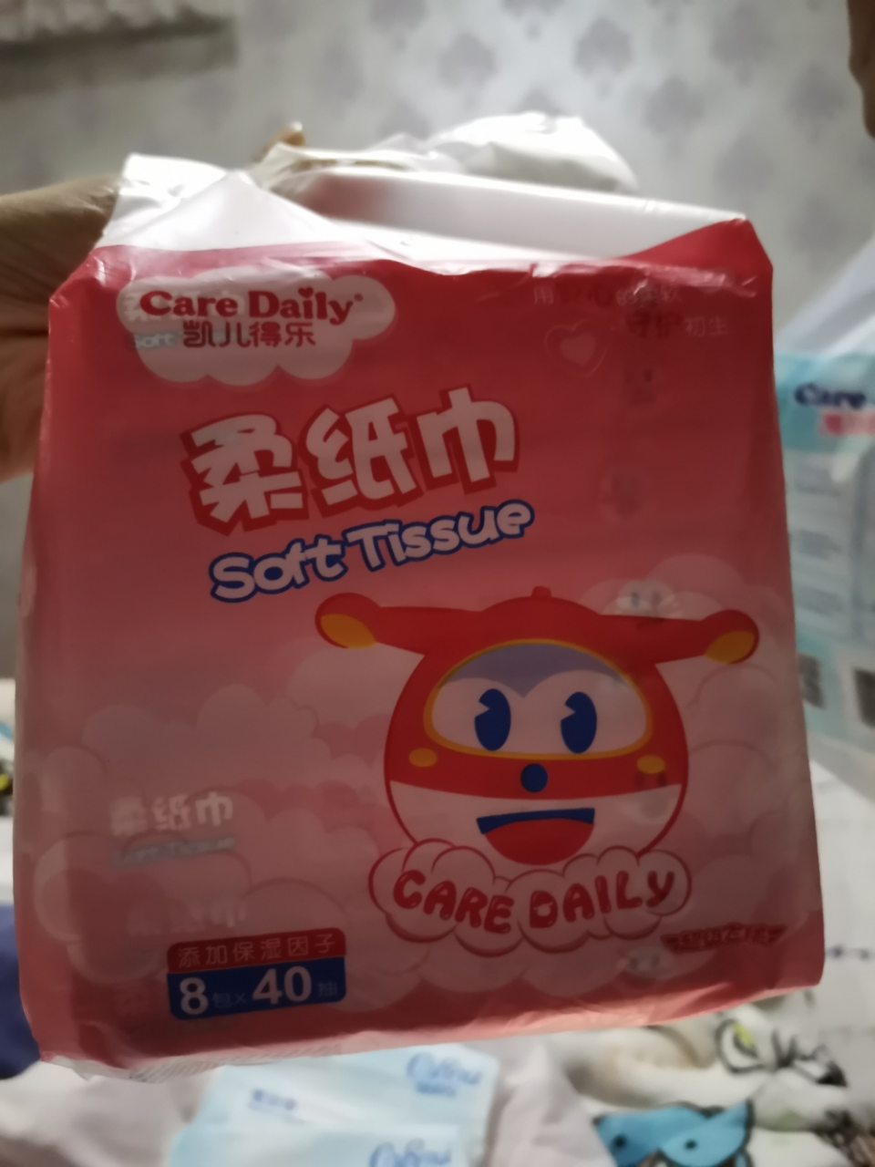 凯儿得乐超级飞侠柔纸巾40抽两提16包新生儿宝宝手口专用抽纸超柔晒单