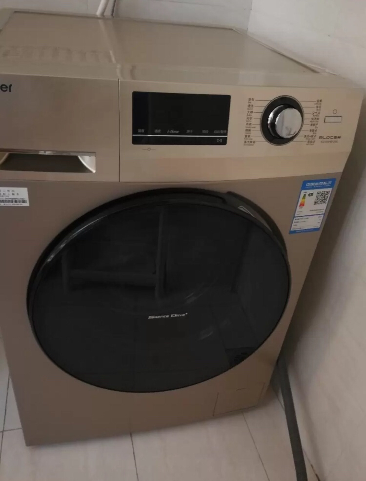 海尔(haier) g100108hb12g 10公斤大容量 变频 全自动 滚筒洗衣机 干
