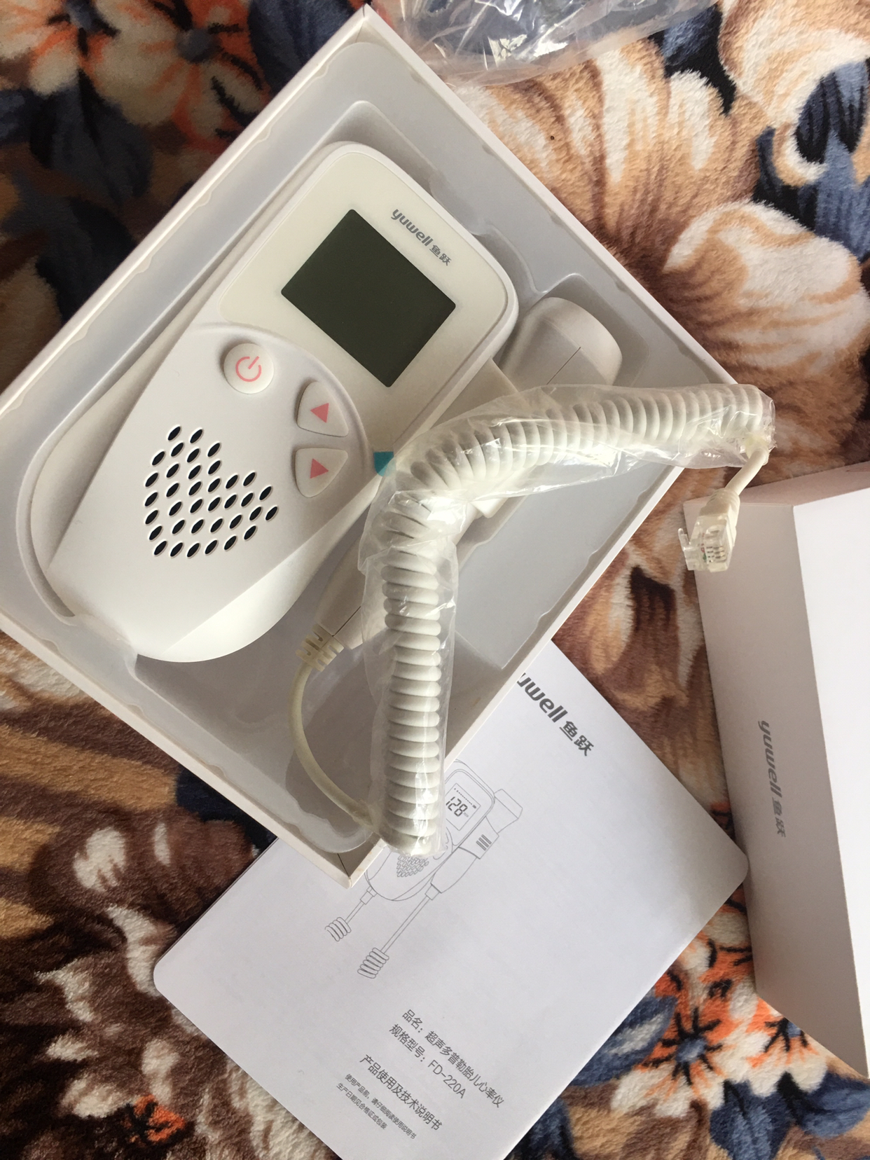 鱼跃胎心监测仪胎心仪孕妇家用多普勒胎儿胎动听诊器可充电监护仪晒单