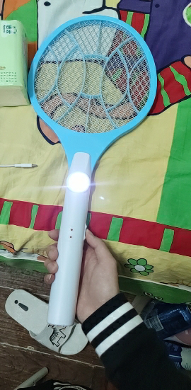 电蚊拍充电式家用多功能三层网强力电池苍蝇拍灭蚊拍电蚊子拍 地球蓝