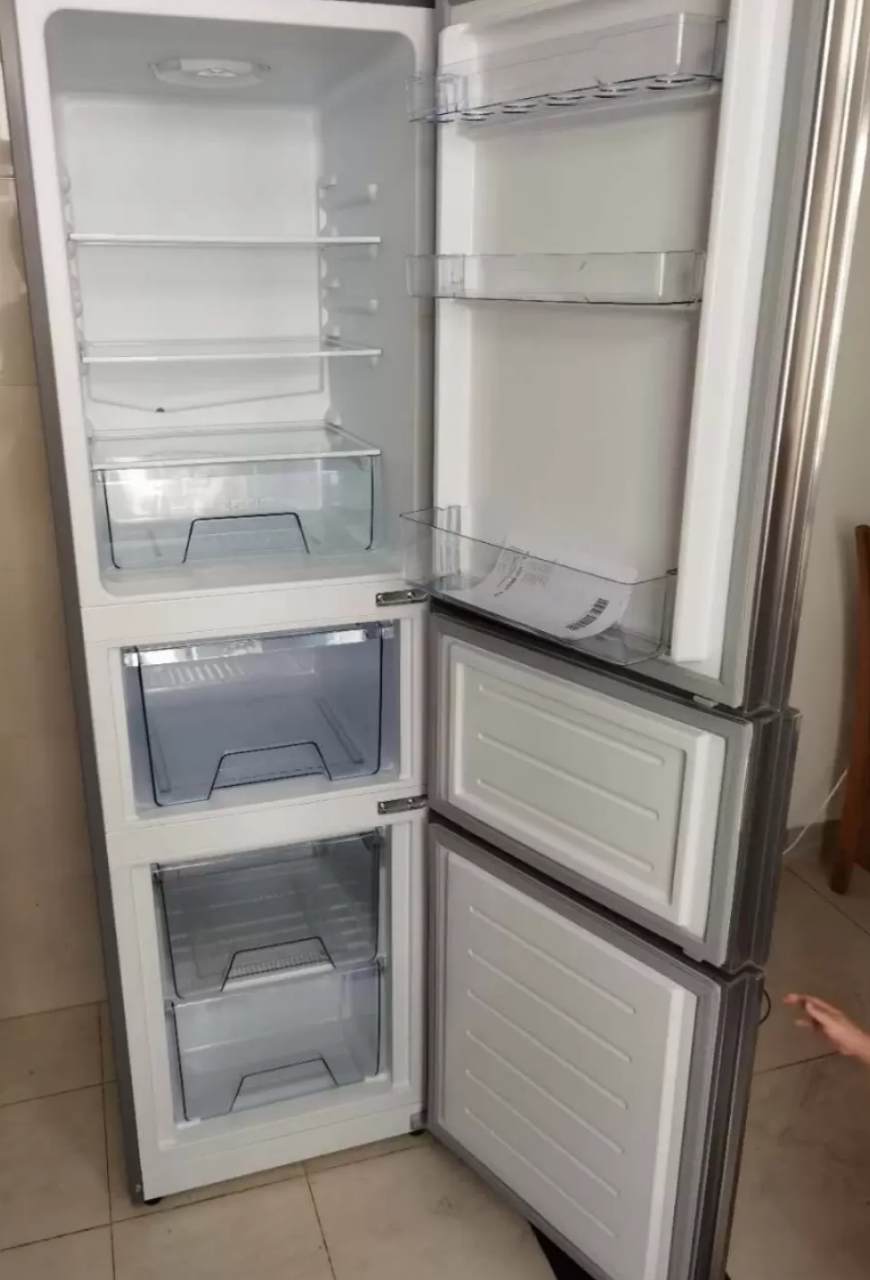 美的(midea)bcd-220tm 三门冰箱220升直冷家用宿舍租房大容量电冰箱