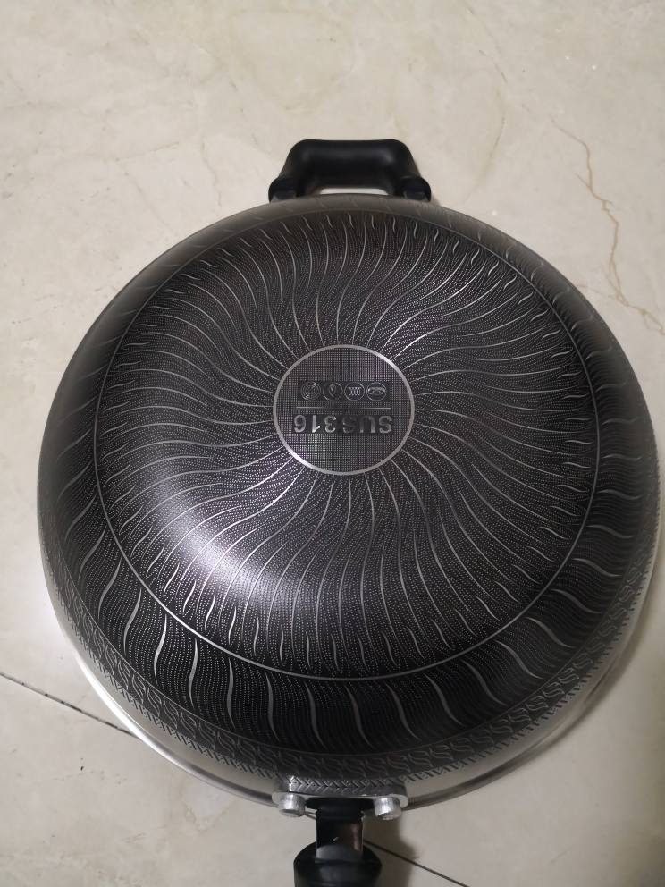 炊大皇(cooker king)316不锈钢炒锅防刮耐磨多层钢家用物理不粘炒锅锅